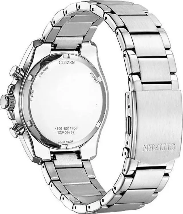 Alt view image 2 of 2 - Citizen Men's Eco-Drive Weekender Chronograph Watch in Stainless Steel, Blue Dial (Model: AT2131-56L)