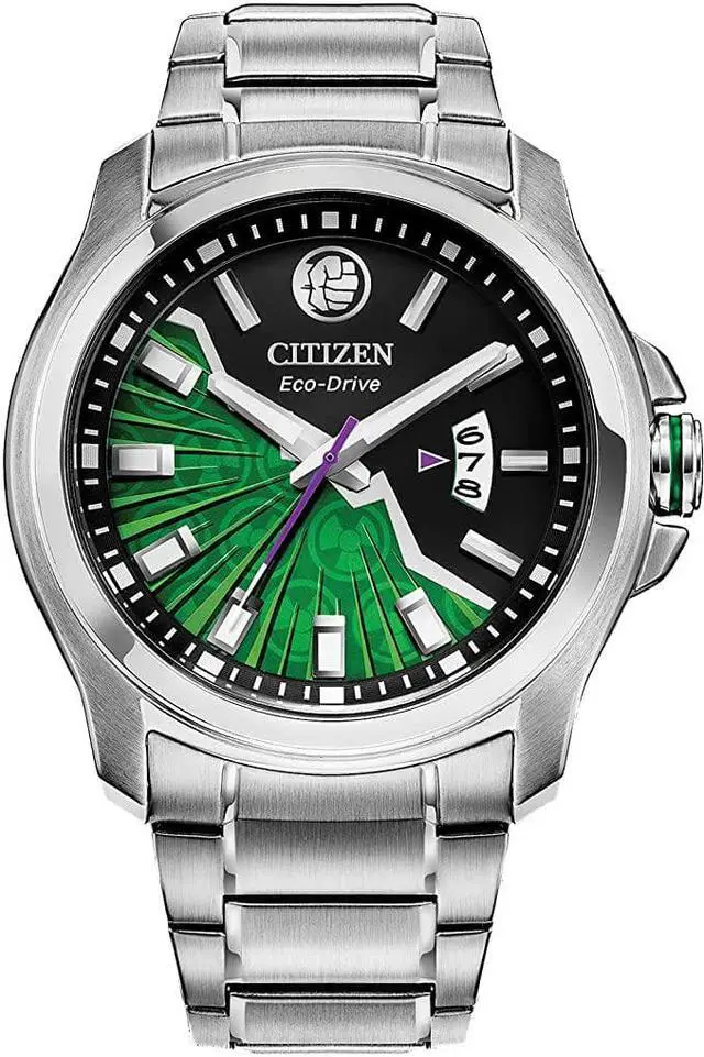 Main image of Citizen Eco-Drive Marvel Quartz Mens Watch, Stainless Steel, Hulk Smash, Silver-Tone (Model: AW1351-56W)