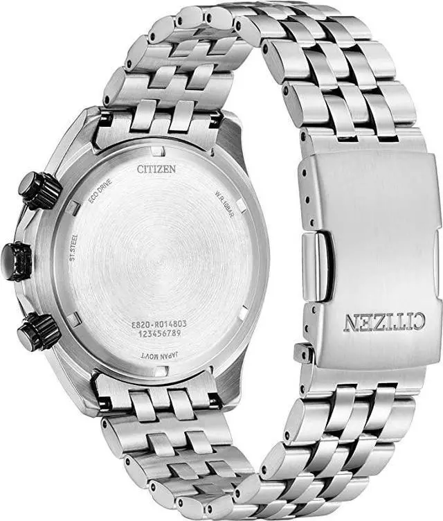 Alt view image 3 of 3 - Citizen Men's Eco-Drive Classic Chronograph Watch in Stainless Steel with Perpetual Calendar, Black Dial (Model: BL5566-50E)