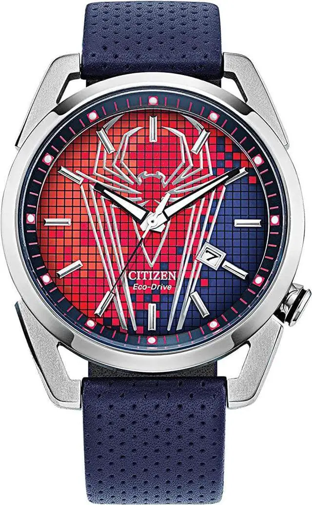 Main image of Citizen Men's Eco-Drive Marvel Spider Man Watch in Stainless Steel with Blue Polyurethane Strap, Spider Man Art Blue Dial (Model: AW1680-03W)