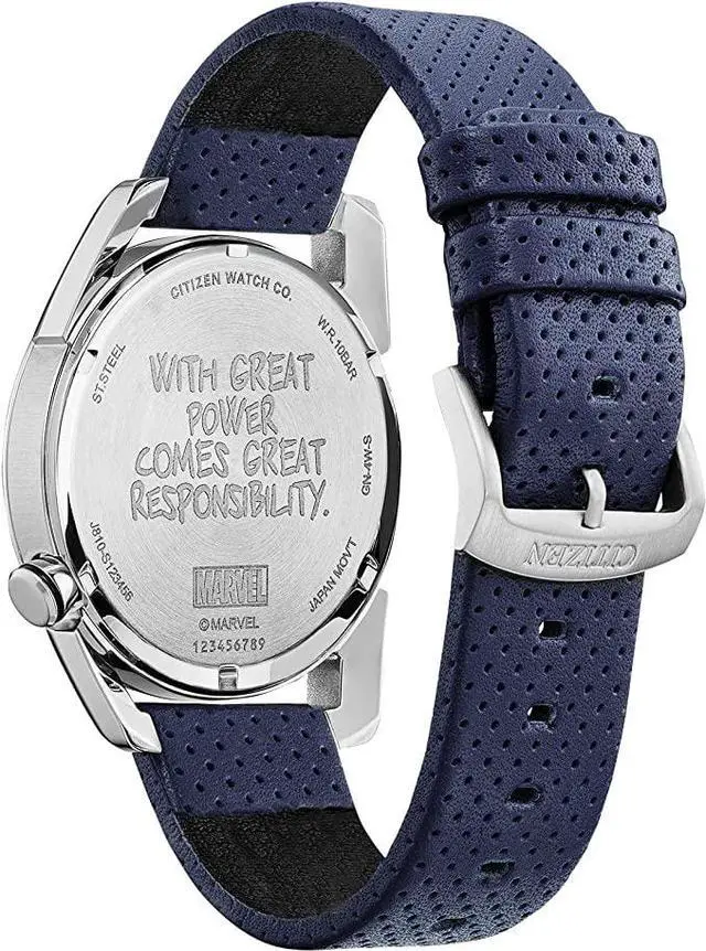 Alt view image 3 of 4 - Citizen Men's Eco-Drive Marvel Spider Man Watch in Stainless Steel with Blue Polyurethane Strap, Spider Man Art Blue Dial (Model: AW1680-03W)