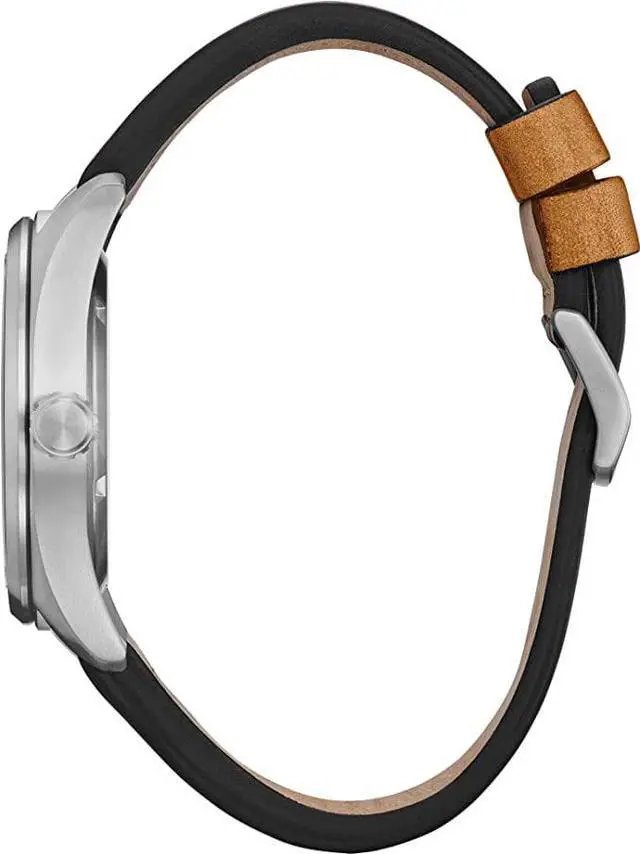 Alt view image 2 of 3 - Citizen Men's Eco-Drive Weekender Garrison Field Watch in Super Titanium with Brown Leather Strap, Green Dial (Model: BM8560-02X)