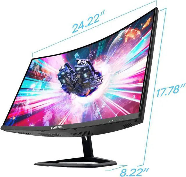 Alt view image 4 of 19 - Sceptre 27-inch Curved Gaming Monitor up to 240Hz DisplayPort HDMI 1ms 99% sRGB Build-in Speakers, R1500 Machine Black 2023 (C275B-FWT240)