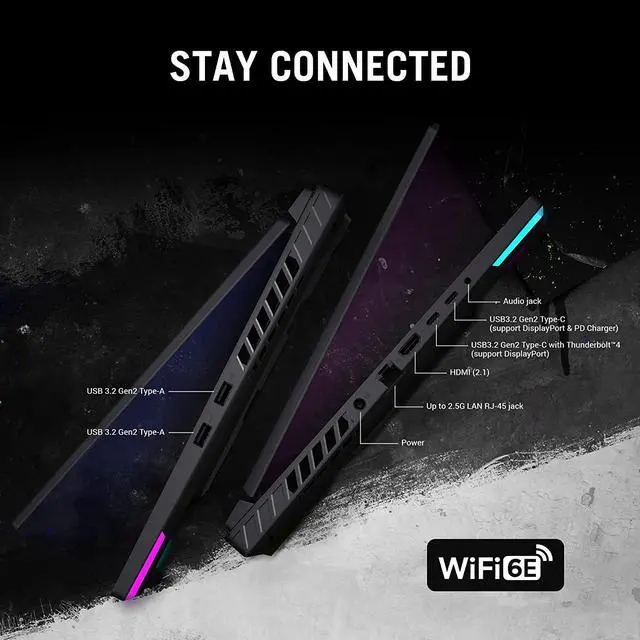 Alt view image 6 of 14 - ASUS ROG Strix G16 (2023) Gaming Laptop, 16 16:10 FHD 165Hz, GeForce RTX 4060, Intel Core i7-13650HX, 16GB DDR5, 512GB PCIe SSD, Wi-Fi 6E, Windows 11, G614JV-AS73
