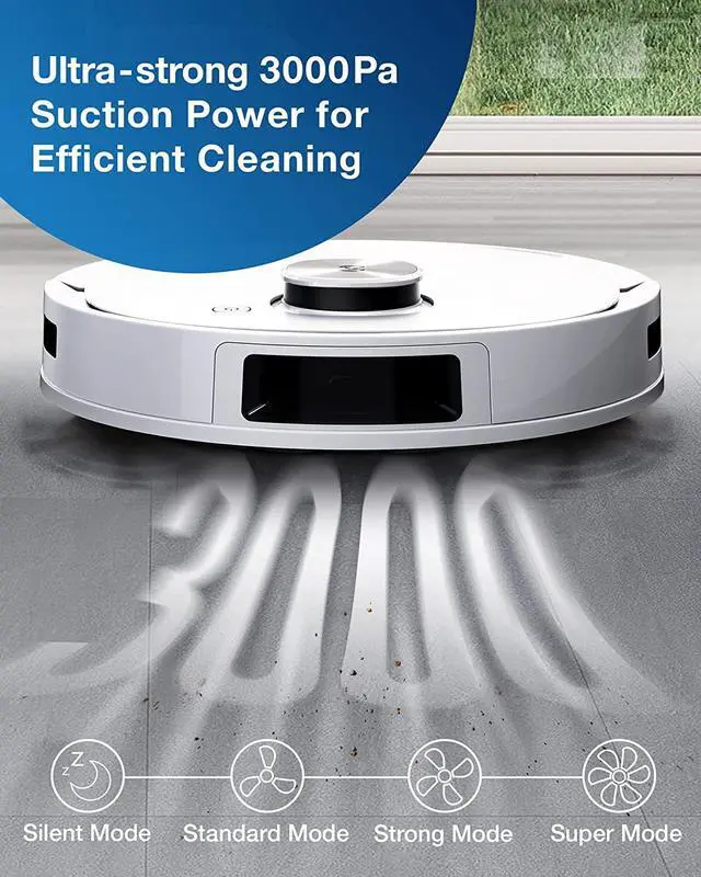 Alt view image 3 of 5 - ECOVACS DEEBOT T9+ Robot Vacuum and Mop Combo with Auto-Empty Station, Precision Laser Mapping, 3D Maps, Oscillating Mopping, 3000Pa Suction, Hands-Free Cleaning for Up to 60 days, Air Freshener