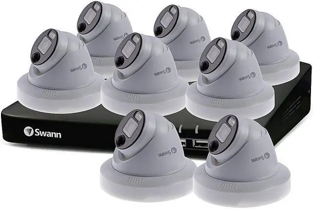 Alt view image 4 of 9 - Swann - Enforcer 8-Channel, 8-Dome Camera, Indoor/Outdoor Wired 1080p 1TB DVR Security Camera System SODVK-846808DE-US