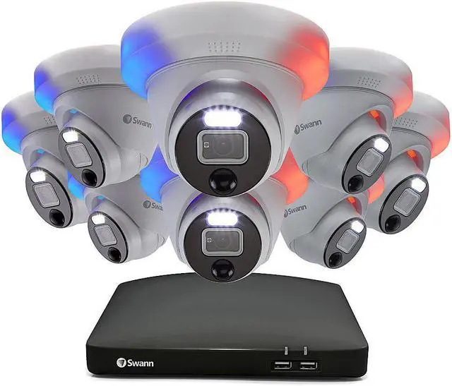 Alt view image 5 of 9 - Swann - Enforcer 8-Channel, 8-Dome Camera, Indoor/Outdoor Wired 1080p 1TB DVR Security Camera System SODVK-846808DE-US