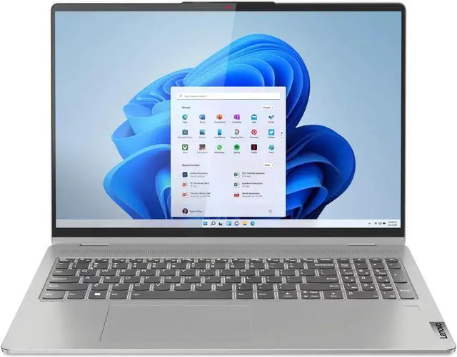 Alt view image 2 of 11 - Lenovo Ideapad Flex 5i 16" WUXGA IPS Touchscreen Laptop, Intel Core i7-1255U, 8GB RAM, 512GB SSD, Windows 11 Home, Cloud Grey, 82R80022US Notebook PC Computer