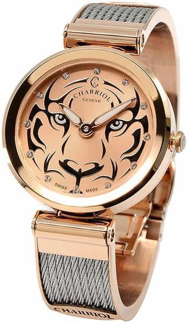 CHARRIOL Forever Tiger Rose Gold & Black Dial Ladies Watch FE32.102.029