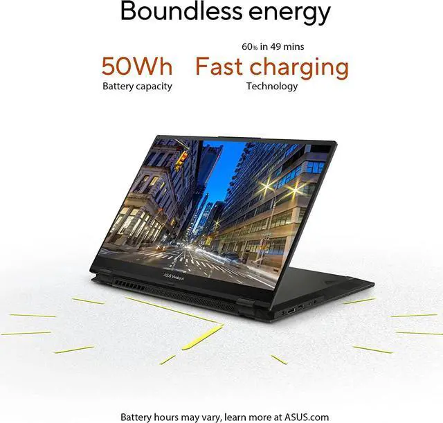 Alt view image 3 of 8 - 2023 ASUS Vivobook S 16 Flip 16” WUXGA 16:10 Touch, AMD Ryzen 5 7530U CPU, AMD Radeon Vega 7 Graphics, 8GB RAM, 512GB SSD, FingerPrint Sensor, Stylus Supported, Windows 11 Home, TN3604YA-DS51T