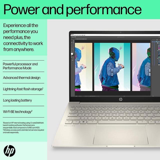 Alt view image 5 of 5 - HP Pavilion Plus Laptop 14-eh1010nr, Windows 11 Home, 14", Intel Core i5, 8GB RAM, 512GB SSD, 2.2K, Natural Silver Notebook PC