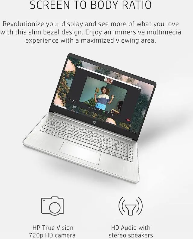 Alt view image 4 of 6 - HP 14 inch Laptop, Intel Pentium Silver N5030 Processor, Intel UHD Graphics, 128 GB SSD, Windows 11 in S Mode (14-dq0090nr)