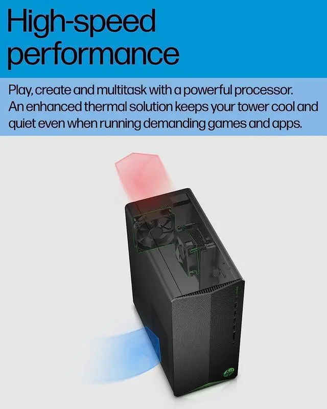 Alt view image 5 of 7 - HP Pavilion Gaming Desktop, AMD Ryzen 7 5700G Processor, NVIDIA GeForce RTX 2060 graphic, 16 GB RAM, 1 TB SSD, Windows 11 Pro (TG01-2460, shadow black) TG01-2460 PC Computer
