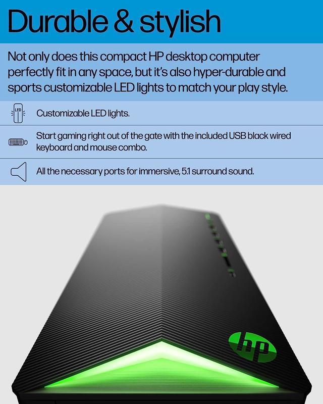 HP Pavilion Gaming Desktop, AMD Ryzen 7 5700G Processor, NVIDIA