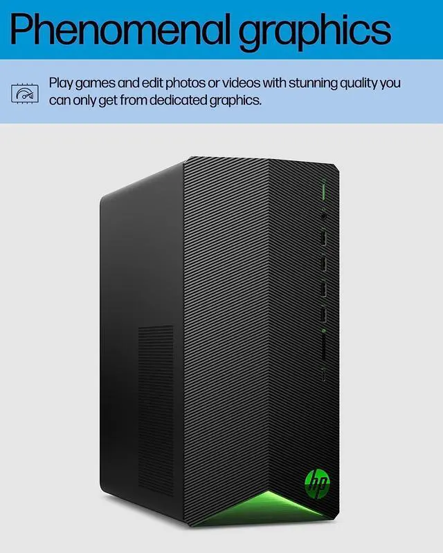 Alt view image 3 of 7 - HP Pavilion Gaming Desktop, AMD Ryzen 7 5700G Processor, NVIDIA GeForce RTX 2060 graphic, 16 GB RAM, 1 TB SSD, Windows 11 Pro (TG01-2460, shadow black) TG01-2460 PC Computer