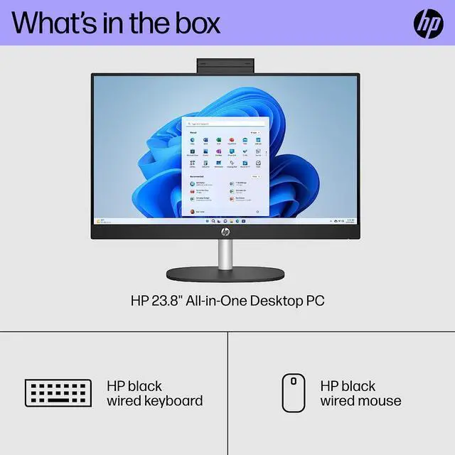 Alt view image 2 of 12 - HP 24" AIO Desktop Computer i3-N300 8GB 256GB SSD W11 7G9S5AA