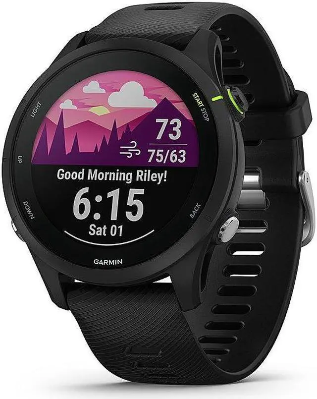 Alt view image 3 of 6 - Garmin - Forerunner 255 Music GPS Smartwatch 46 mm Fiber-reinforced polymer - Black 010-02641-20
