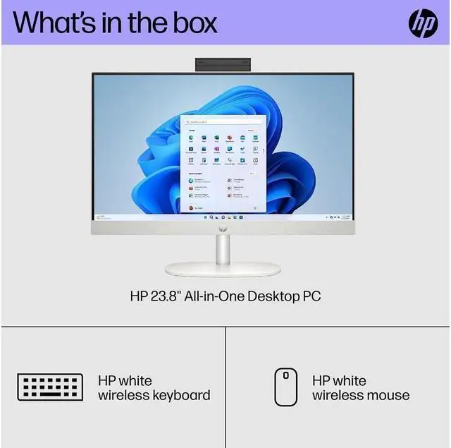Alt view image 4 of 4 - HP 23.8 inch All-in-One Desktop PC, FHD Display, 13th Generation Intel Core i7-1355U, 16 GB RAM, 512 GB SSD, Intel UHD Graphics, Windows 11 Home, 24-cr0080 (2023) Computer