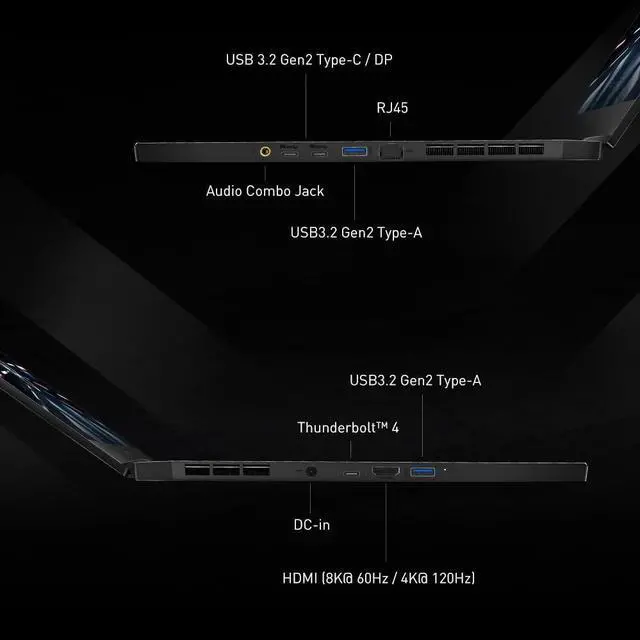 Alt view image 6 of 7 - MSI Stealth GS66 Gaming Laptop: Intel Core i9-12900H, GeForce RTX 3070 Ti, 15.6" 360Hz Display, 32GB DDR5, 1TB NVMe SSD, Thunderbolt 4, Cooler Boost Trinity+, Win 11 Home: Core Black 12UGS-025