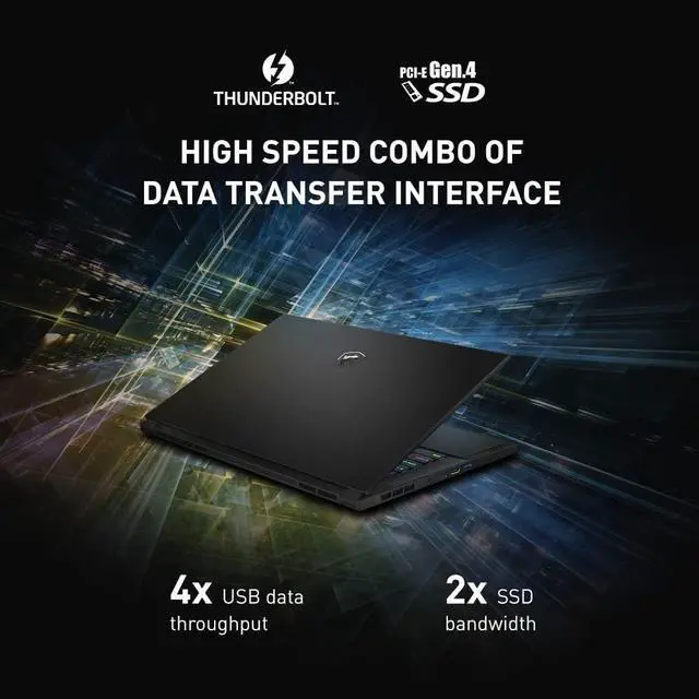 Alt view image 5 of 7 - MSI Stealth GS66 Gaming Laptop: Intel Core i9-12900H, GeForce RTX 3070 Ti, 15.6" 360Hz Display, 32GB DDR5, 1TB NVMe SSD, Thunderbolt 4, Cooler Boost Trinity+, Win 11 Home: Core Black 12UGS-025