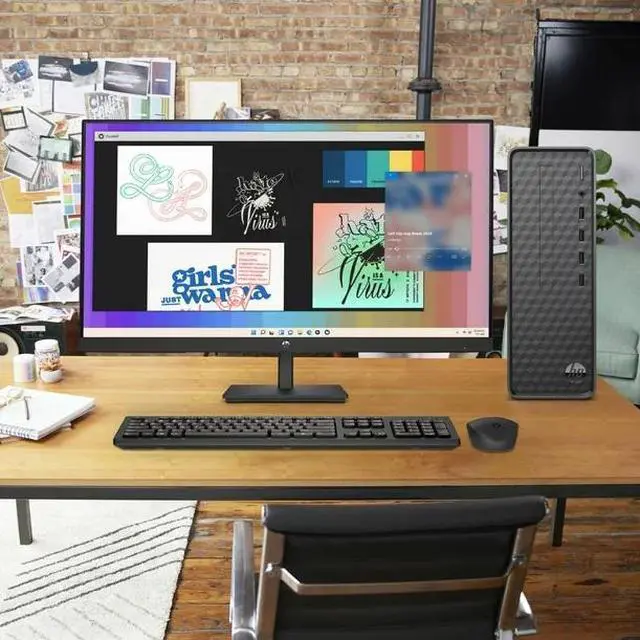 Alt view image 5 of 6 - HP 27" Slim Desktop Bundle, Intel Core i3-12100, 8GB SDRAM, 512GB SSD, Dark Black, Windows 11 Home, S01-pF2043wb
