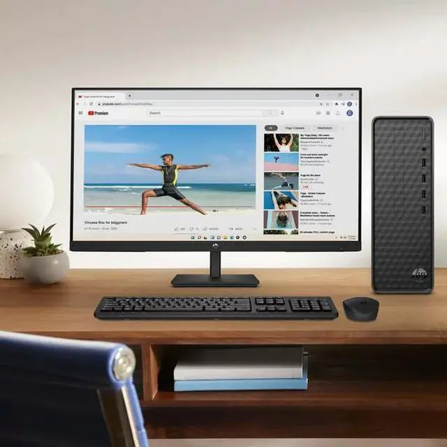 Alt view image 6 of 6 - HP 27" Slim Desktop Bundle, Intel Core i3-12100, 8GB SDRAM, 512GB SSD, Dark Black, Windows 11 Home, S01-pF2043wb