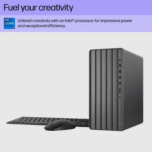 Alt view image 3 of 4 - HP ENVY Desktop, Intel Core i7-12700, 32GB SDRAM, 1TB SSD, Nightfall Black, Windows 11 Home, TE01-3003w PC Computer