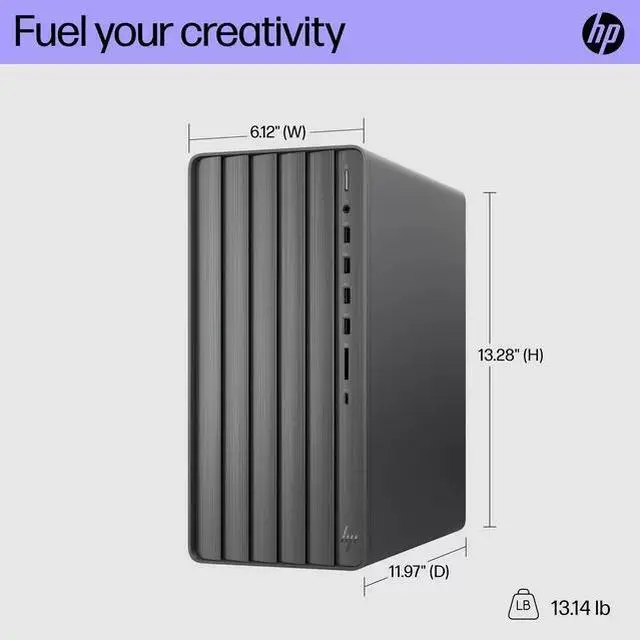Alt view image 4 of 4 - HP ENVY Desktop, Intel Core i7-12700, 32GB SDRAM, 1TB SSD, Nightfall Black, Windows 11 Home, TE01-3003w PC Computer