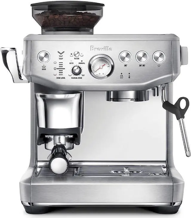 Main image of Breville Barista Express® Impress Espresso Machine, 2 Liters, Brushed Stainless Steel, BES876BSS