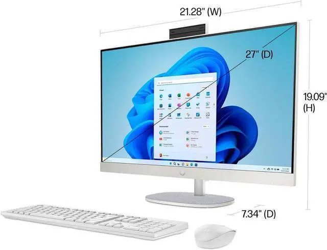 Alt view image 5 of 5 - HP - 27" Full HD Touch-Screen All-in-One with Adjustable Height - Intel Core i5 - 8GB Memory - 512GB SSD - Shell White Computer Desktop PC