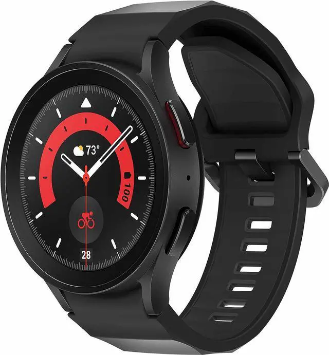 Alt view image 3 of 3 - SAMSUNG Galaxy Watch5 Pro Bespoke Edition 45mm Bluetooth Smartwatch, Body, Health, Fitness, Sleep Tracker, Sapphire Crystal Glass, Titanium Frame, US Version, Black Rugged Sport Band, Black