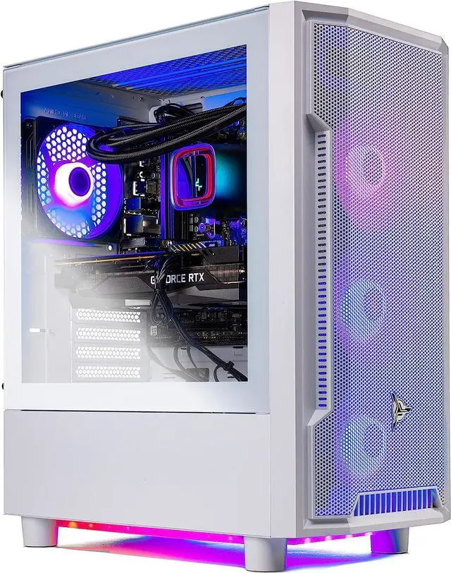 Main image of Skytech Gaming Archangel Gaming PC Desktop  Intel Core i5 12400F 2.5 GHz, NVIDIA RTX 4070, 1TB NVME SSD, 16GB DDR4 RAM 3200, 750W Gold PSU, 11AC Wi-Fi, Windows 11 Home 64-bit,White