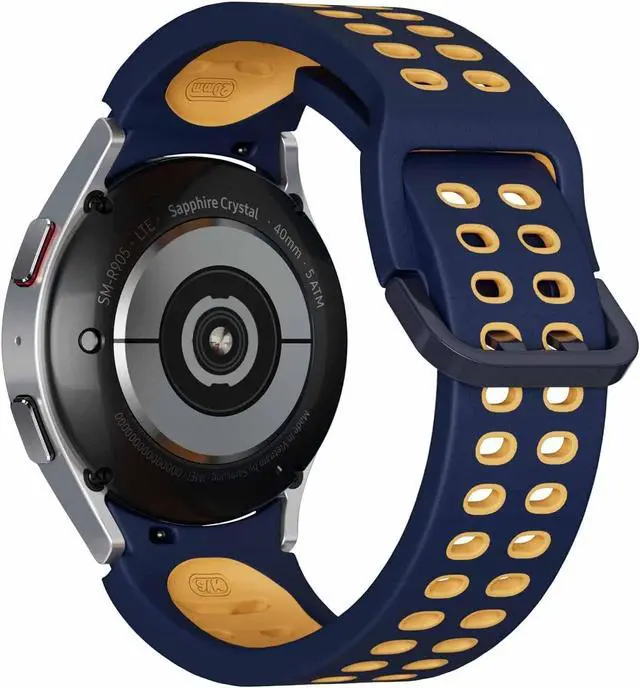 Alt view image 4 of 6 - SAMSUNG Galaxy Watch5 Bespoke Edition 40mm Bluetooth Smartwatch, Body, Health, Fitness, Sleep Tracker, Improved Battery, Sapphire Crystal Glass, US Version, Silver Extreme Sport Band, Navy/Mustard