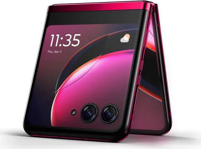 Alt view image 5 of 6 - Motorola razr+ | 2023 | Unlocked | Made for US 8/256 | 32 MPCamera |Magenta, 73.95x170.83x6.99mm PAX60004US
 Cell Phone Smartphone