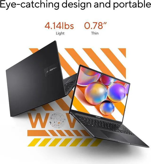 Alt view image 2 of 5 - ASUS Vivobook 16 Laptop, 16 WUXGA 1920X1200 16:10 Display, AMD Ryzen 5 5625U CPU, AMD Radeon Graphics, 8GB RAM, 512GB SSD, Fingerprint Sensor, Windows 11 Home, Indie Black, M1605YA-EH54