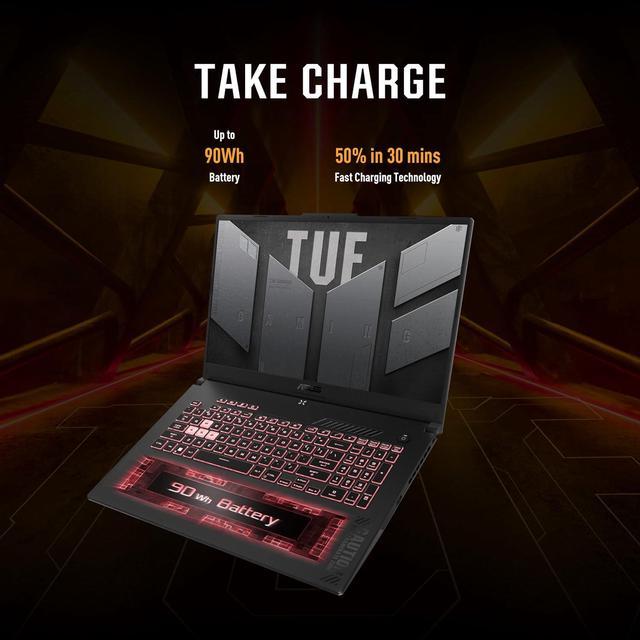 ASUS TUF Gaming A17 17.3 FHD 144Hz Notebook, R7 7735HS, 16GB, 1TB,RTX  4050,W11H FA707NU-DS74