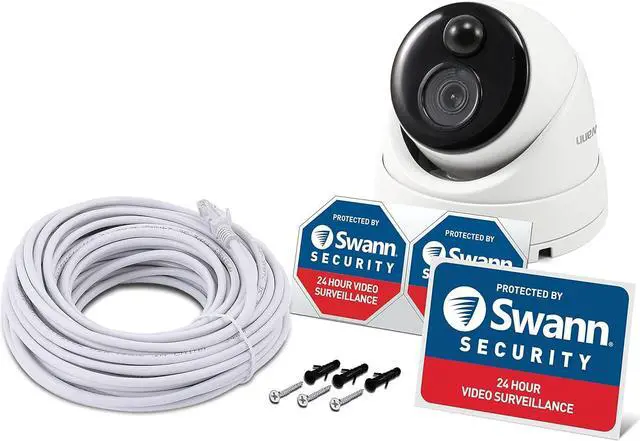 Main image of Swann Add-On NVR Master Series Dome Security Camera with 4K Ultra HD Video, Indoor or Outdoor Design, Dusk to Dawn Color Night Vision Plus True Detect Heat and Motion Detection