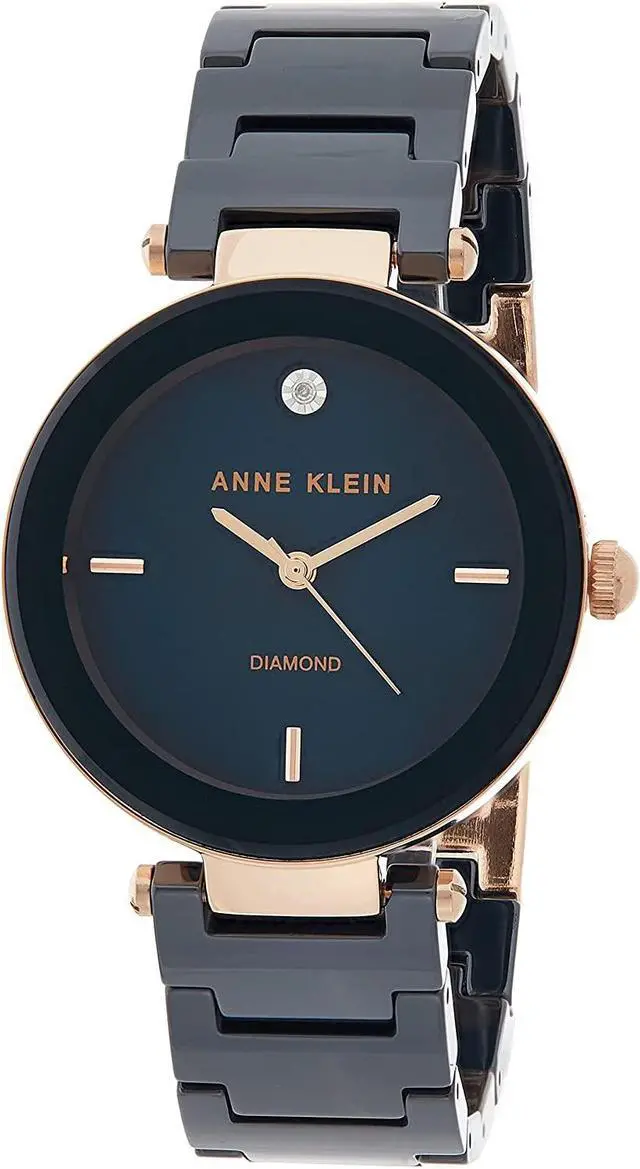 Main image of Anne Klein Women's Genuine Diamond Dial Ceramic Bracelet Watch
 AK/1018RGNV