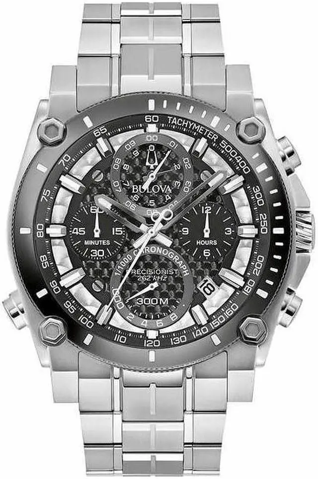 Main image of Bulova Precisionist Chronograph Stainless Steel Quartz Mens Watch 98B405