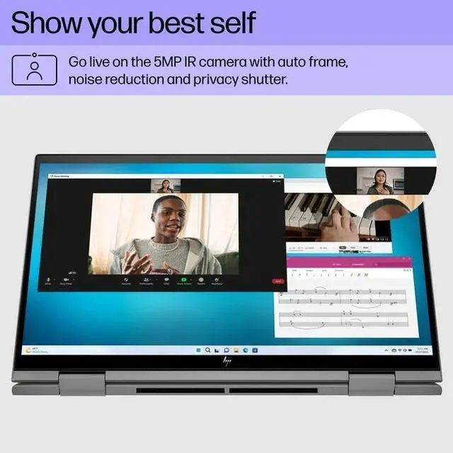 Alt view image 4 of 5 - HP ENVY x360 Convertible 15.6" FDH Touch Laptop, AMD Ryzen 5, 12GB, 256GB, Windows 11, 15-ey1077wm
Tablet Notebook 2-in-1