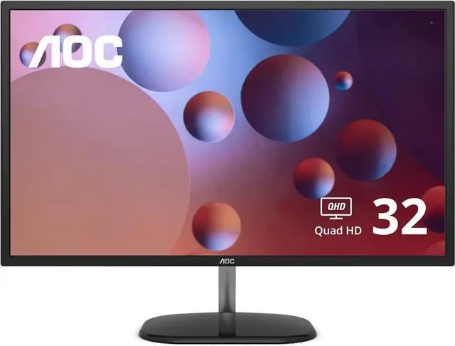Main image of AOC Q32V3S 32" 2560x1440 2K QHD monitor, IPS Panel, 75Hz refresh rate for casual gaming, 103% sRGB Coverage, VESA, HDMI/DP Ports,Black