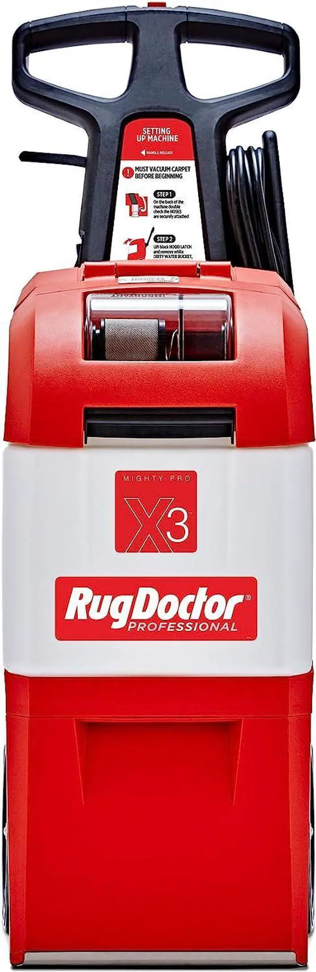Alt view image 2 of 3 - Rug Doctor X3 Commercial Carpet Cleaner  Large Red Oxy Pro Pack, Exclusive Vibrating Brush Spray Scrub and Extract Embedded Dirt and Grime, 48 oz. Oxy Cleaning Solution
