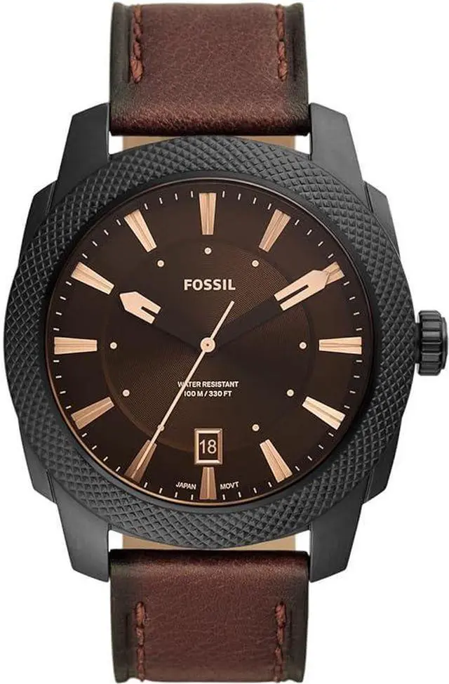 Main image of Fossil Machine Men's Watch with Stainless Steel or Leather Band, Chronograph or Analog Watch Display