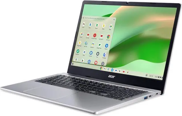 Alt view image 4 of 6 - Acer Chromebook 315 CB315-5H-C7KX Laptop | Intel Processor N100 | 15.6" Full HD (1920 x 1080) IPS Display | 4GB LPDDR5 | 128GB eMMC | Intel Wireless Wi-Fi 6E AX211 | Chrome OS | Sparkly Silver