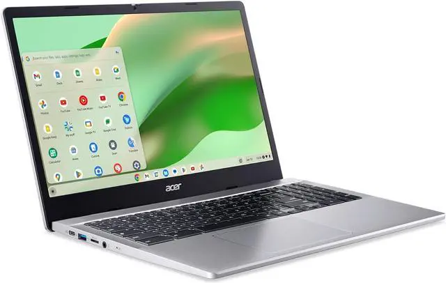 Alt view image 3 of 6 - Acer Chromebook 315 CB315-5H-C7KX Laptop | Intel Processor N100 | 15.6" Full HD (1920 x 1080) IPS Display | 4GB LPDDR5 | 128GB eMMC | Intel Wireless Wi-Fi 6E AX211 | Chrome OS | Sparkly Silver