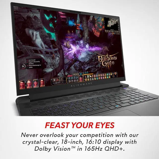 Alt view image 4 of 5 - Dell Alienware M18 Gaming Laptop QHD+ Display, Intel Core i7-13700HX, 16 GB DDR5 RAM, 1 TB SSD, NVIDIA GeForce RTX 4070 8 GB GDDR6, Windows 11 Home, 1 Year Premium Support, Dark Metallic Moon.