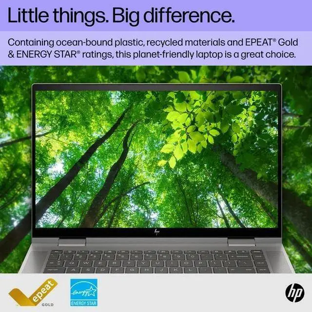 Alt view image 5 of 6 - HP ENVY x360 2-in-1 Convertible 15.6" FHD Touch Laptop, Intel Core i5-1335U, 8GB RAM, 512GB SSD, Mineral Silver, Windows 11 Home, 15-ew1058wm