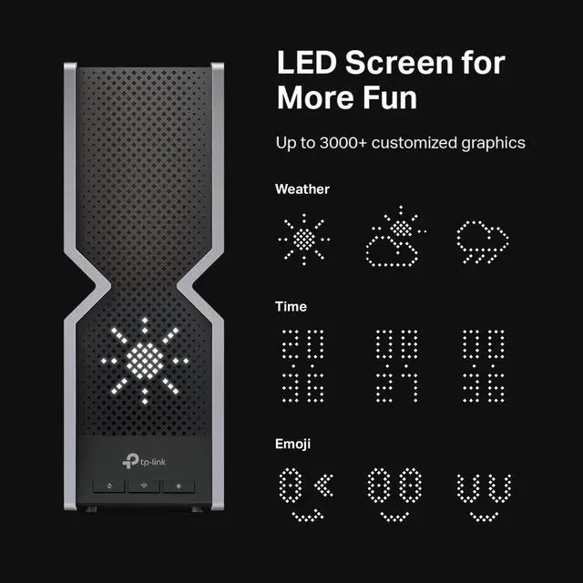 Alt view image 5 of 12 - TP-Link Tri-Band BE19000 WiFi 7 Router (Archer BE800) | 12-Stream 19 Gbps | 2 × 10G + 4 × 2.5G Ports | LED Screen | 8 High-Performance Antennas | VPN, Easy Mesh, 4×4 MU-MIMO, HomeShield, Private IoT