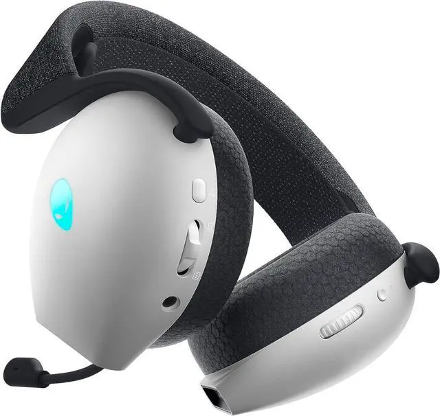 Alt view image 2 of 7 - Alienware AW720H Dual-Mode Wireless Gaming Headset - Dolby Atmos Spatial Sound, Wireless 2.4 GHz, 3.5mm Connector Cable, in-line Controls, Integrated Microphone, Unidirectional - Lunar Light