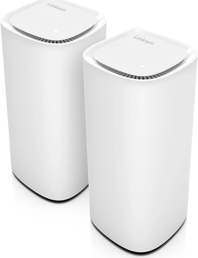 Main image of Linksys Velop Pro 7 WiFi Mesh System | Two Cognitive Mesh Tri-Band routers with Over 10 Gbps Speeds | Whole Home Coverage up to 6,000 sq. ft. | Connect 200+ Devices | 2 Pack MBE7002 | 2023 Release